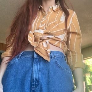 Yellow Striped Button Up